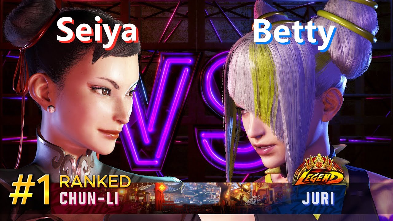 SF6⚡Seiya (#1 Ranked Chunli) vs Betty (Legend rank Juri)⚡High Level Gameplay