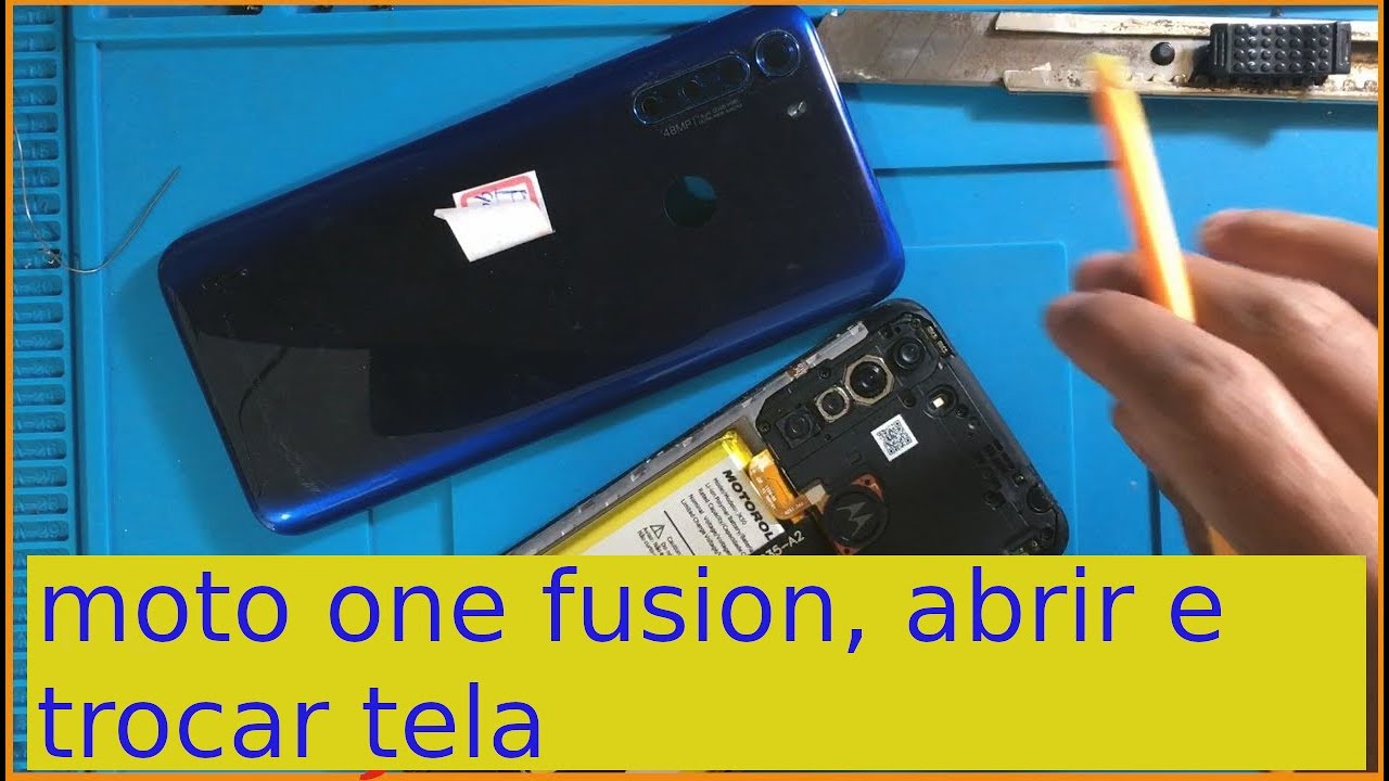 como trocar tela do motorola moto one fusion - frontal completa display e touch