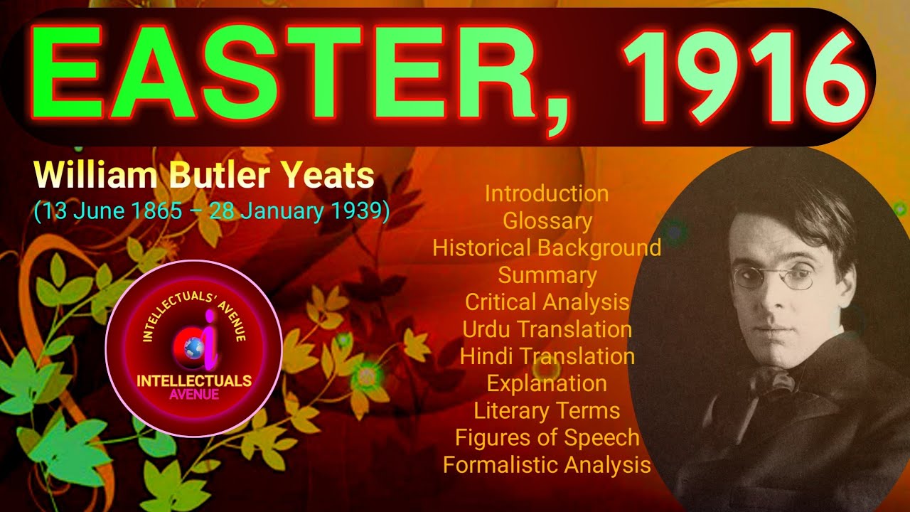 Easter, 1916 by William Butler Yeats Translation Literary Terms or Figures of Speech Hindi  Urdu