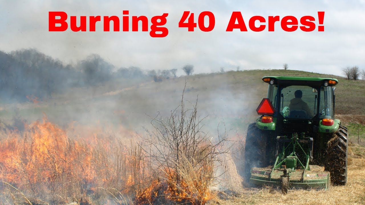 Burning 40 Acres of Pasture using Deere 5075E