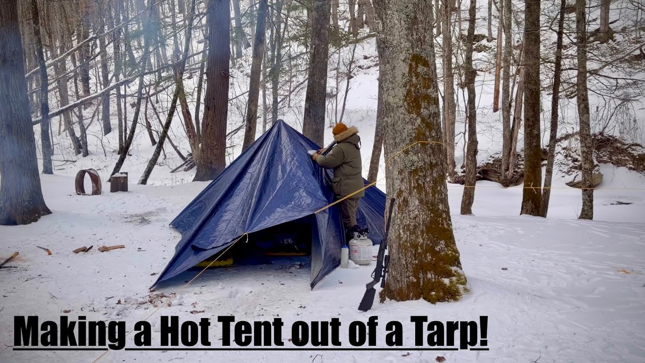 Winter camping BRUTALLY COLD temps in a makeshift hot tent at Island Campground, WV!