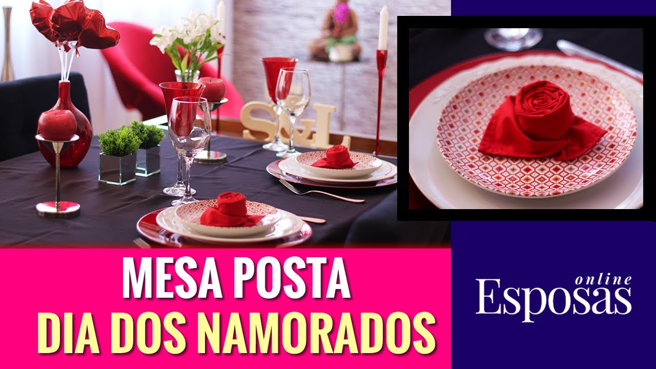 Mesa Posta para Jantar Romântico Dia dos Namorados