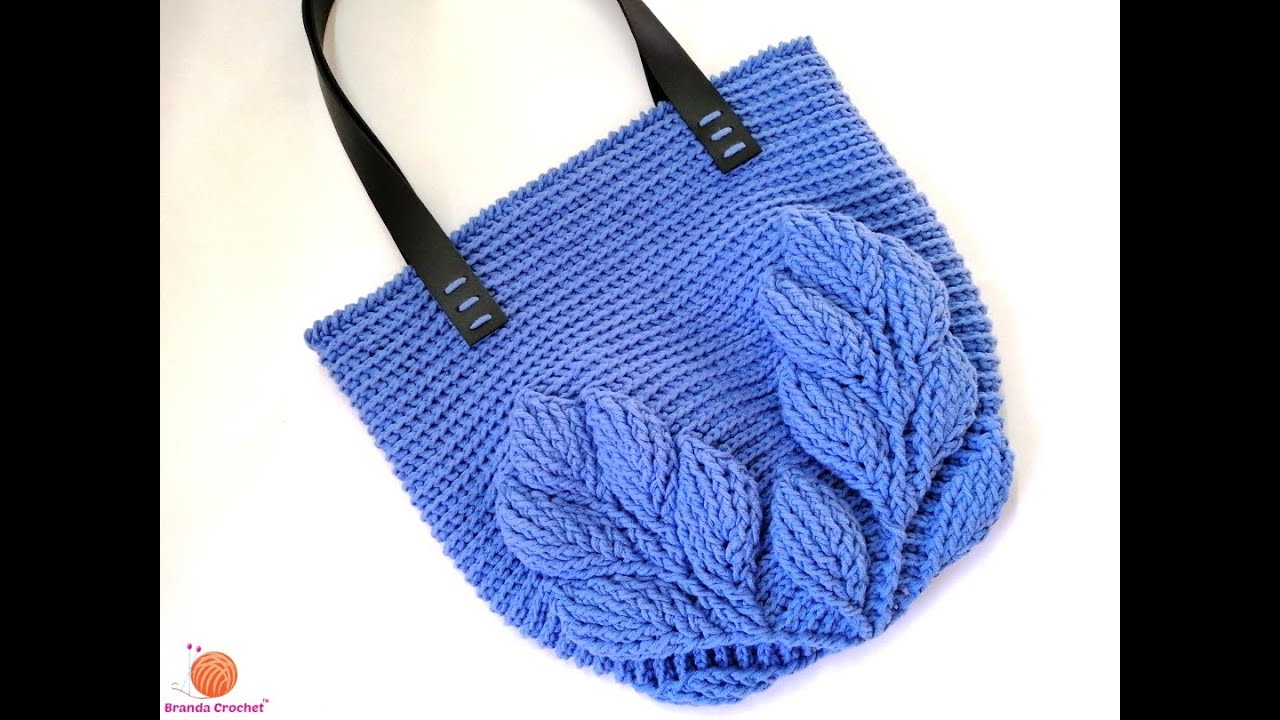 كروشيه شنطة ورق الشجر المجسمه (جزء 2) - Crochet 3d leaf bag part 2