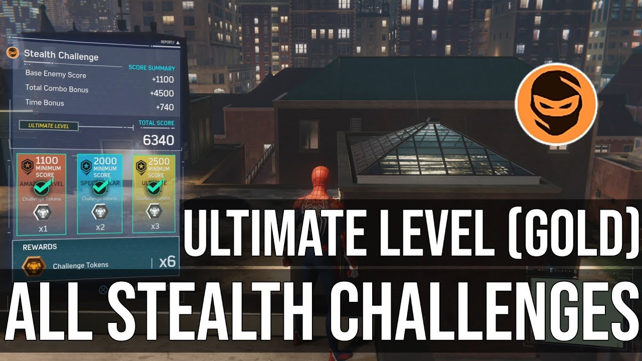 Taskmaster Stealth Challenges - Ultimate Level (Gold) - Marvel's Spider-Man PS4