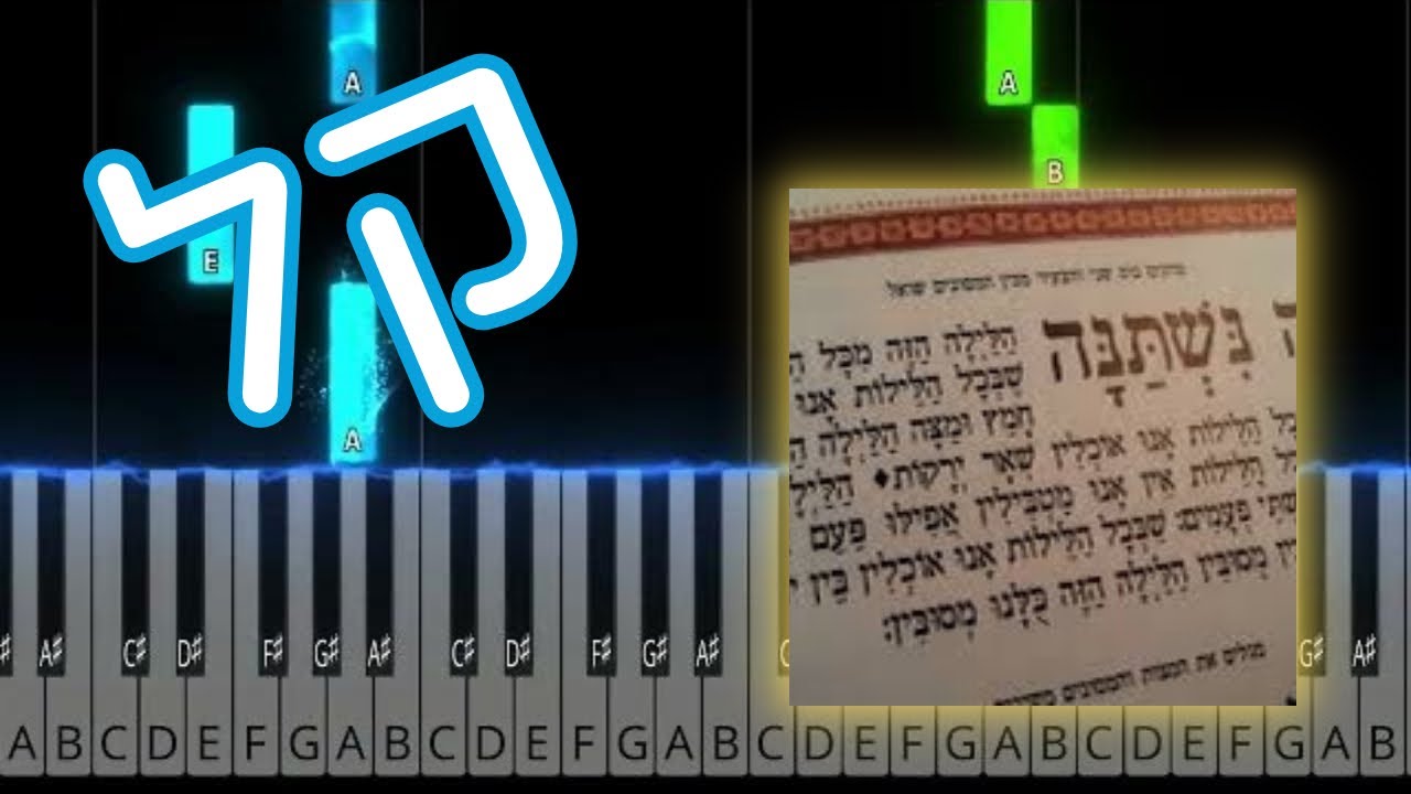 מה נשתנה בפסנתר - רמה 1 - מדריך איך לנגן בפסנתר למתחילים וילדים - שירי פסח