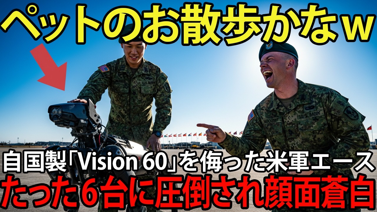「ペットロボットのお散歩かw」米軍自慢のVision 60を日本が操った瞬間...6台の鉄の犬に数百台が圧倒され顔面蒼白！【海外の反応】