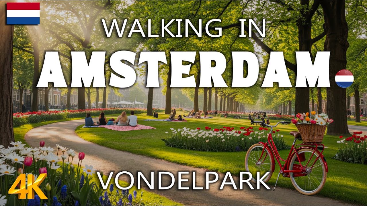 This is AMSTERDAM Peaceful Walking Tour in 4K | Vondelpark