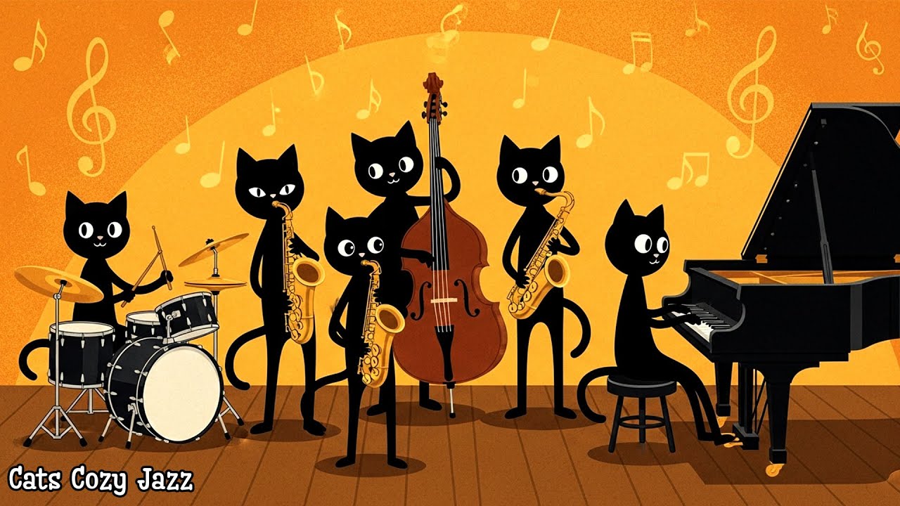Black Cats Jazz 🎷 Deep Bass Instrumental Music for Work & Focus