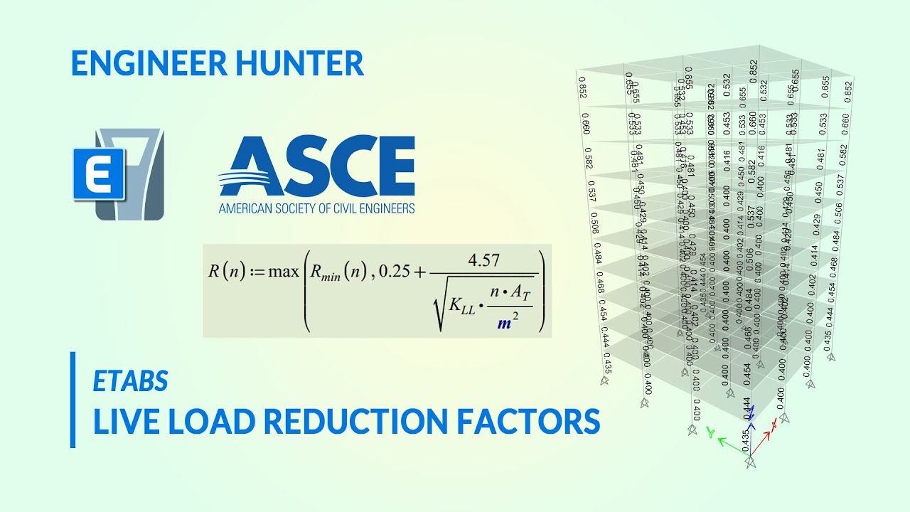 Live Load Reduction Factor using ETABS #design #tutorial #construction
