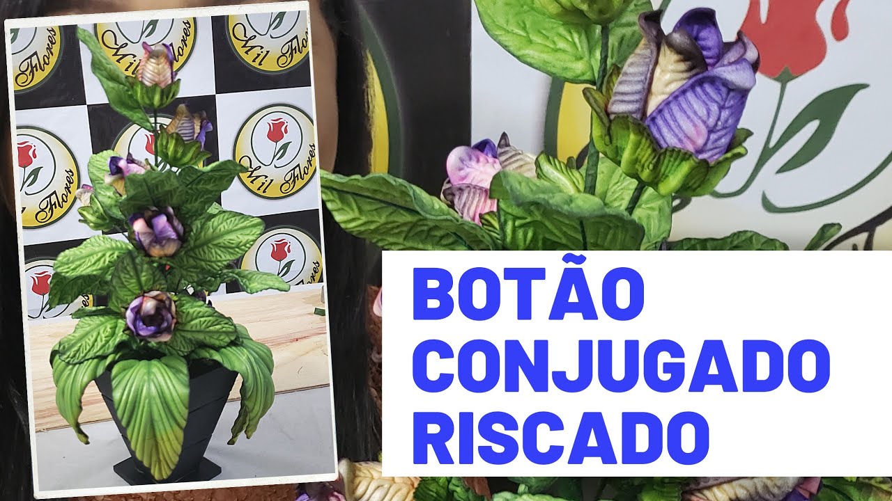 BOTÃO CONJUGADO RISCADO ( MONTAGEM DE RAMALHETE E ARRANJO )
