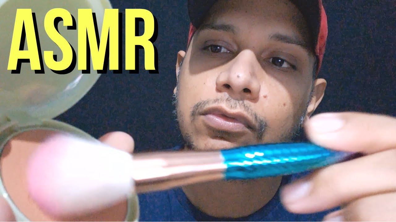 ASMR CASEIRO MAQUIANDO VOCÊ (sussurros, sons de boca, maquiagem, pincel na tela) #asmr #maquiagem