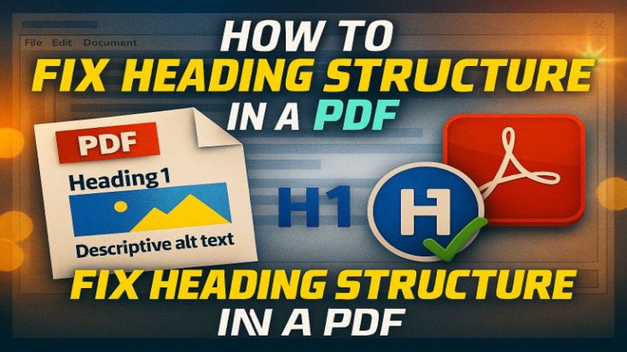 How to Fix Heading Structure in a PDF | Simple Guide for Accessible Documents | ADA Section 508 WCAG