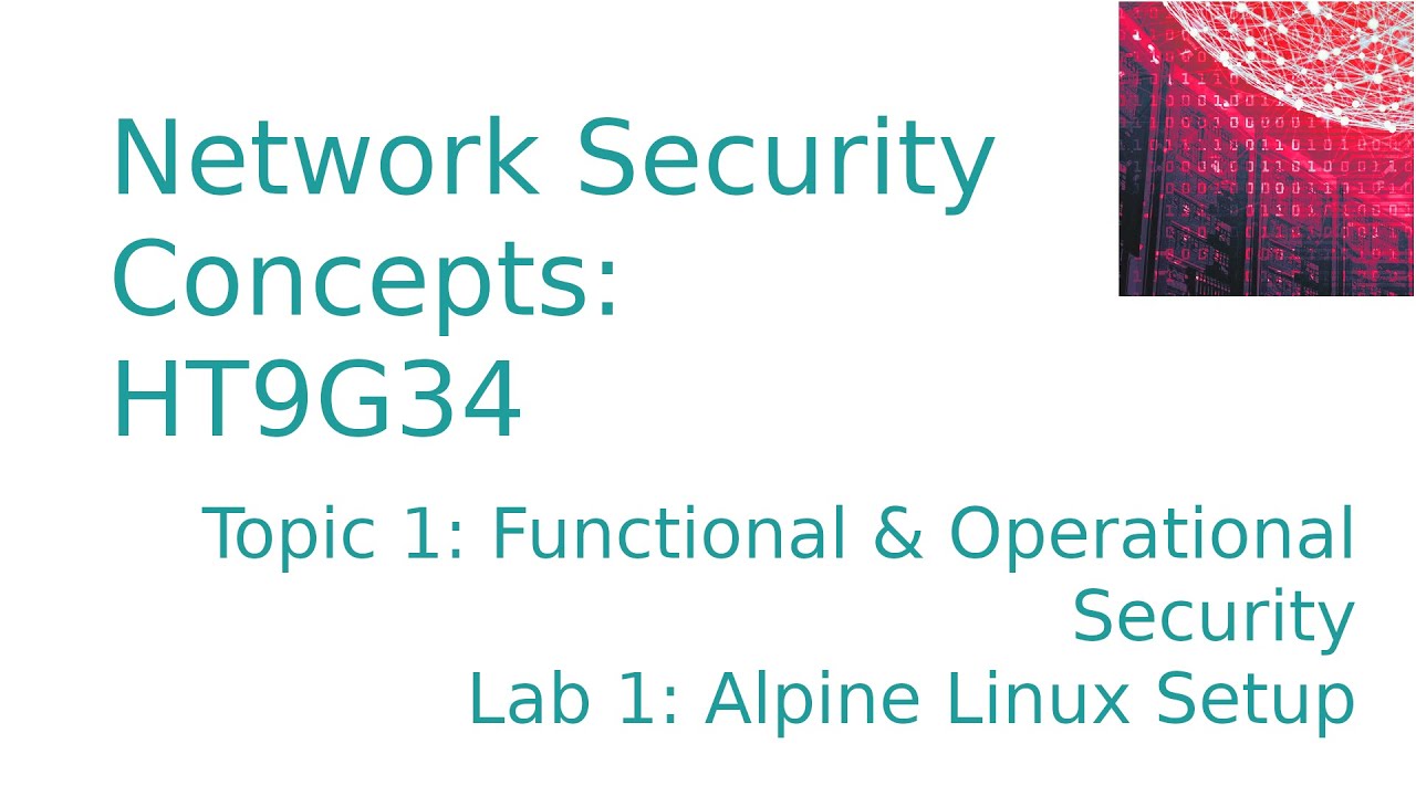 Network Security Concepts Topic 1 -  Functional and Operational Security