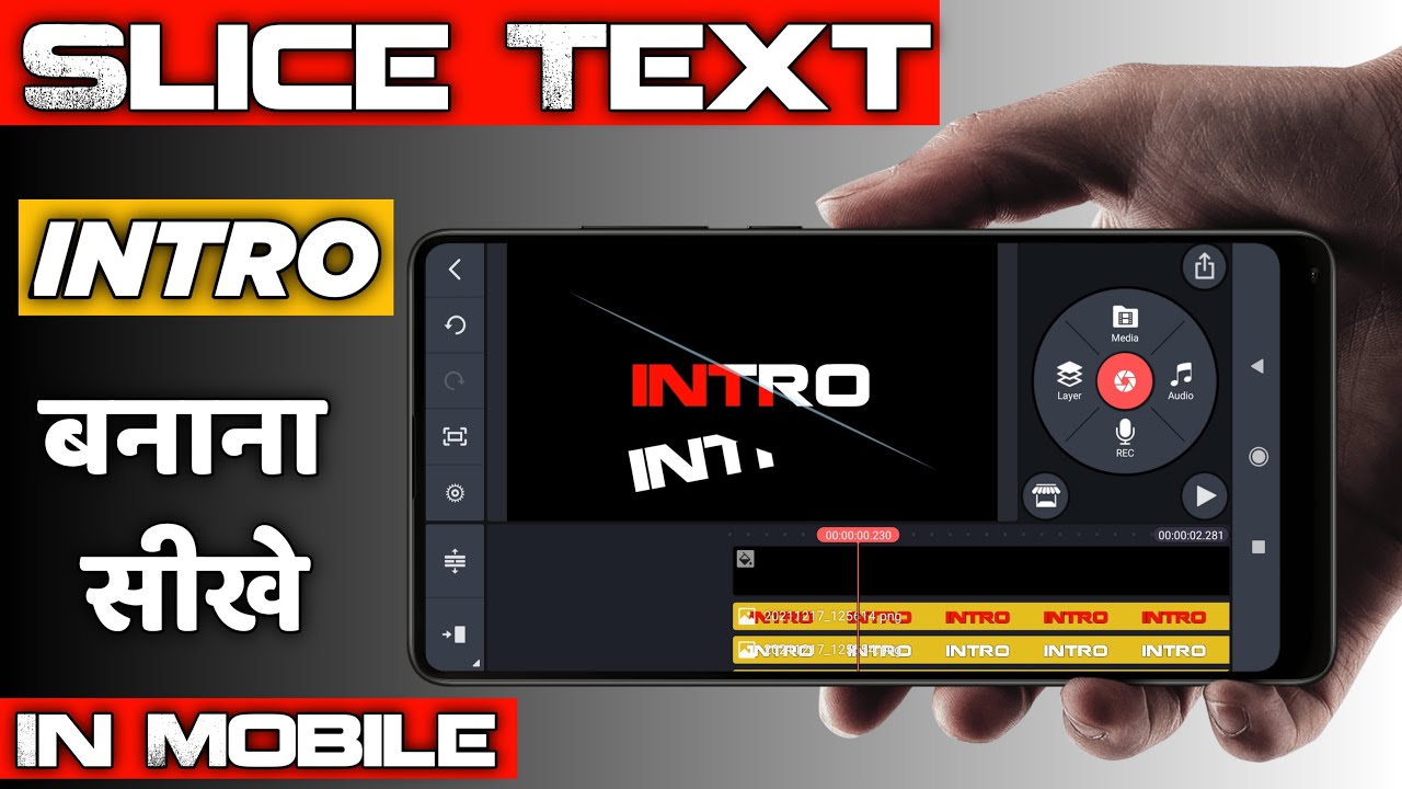 Slice text effect in kinemaster | how to make a youtube intro | slice intro tutorial