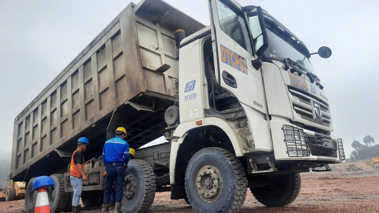 tutorial dumping dump truck JUMBO unit HANVAN xcmg 12 roda
