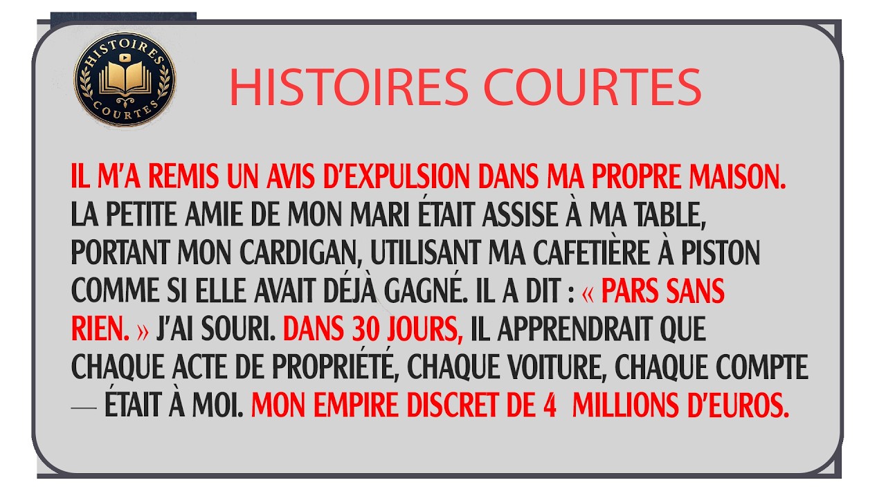 Mon mari infidèle m'a chassée, mais il a oublié un détail : je possède la maison et ses voitures !