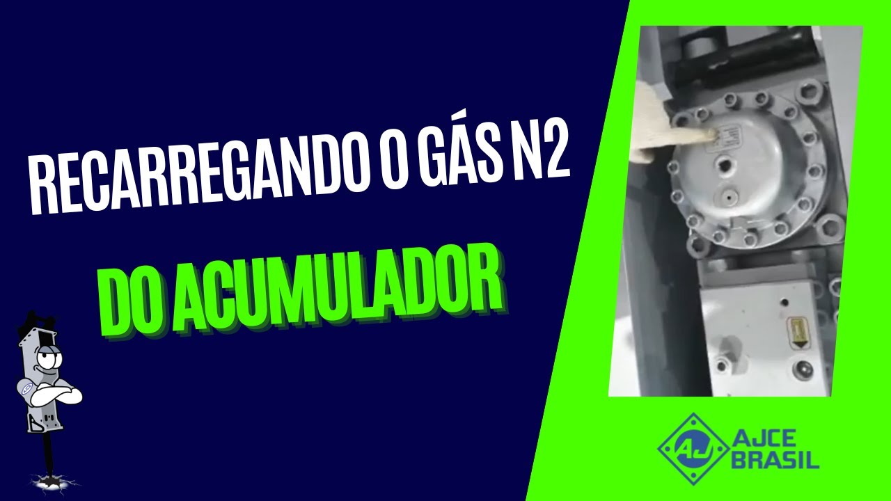 Como recarregar o gás nitrogênio do acumulador do rompedor hidráulico AJCE