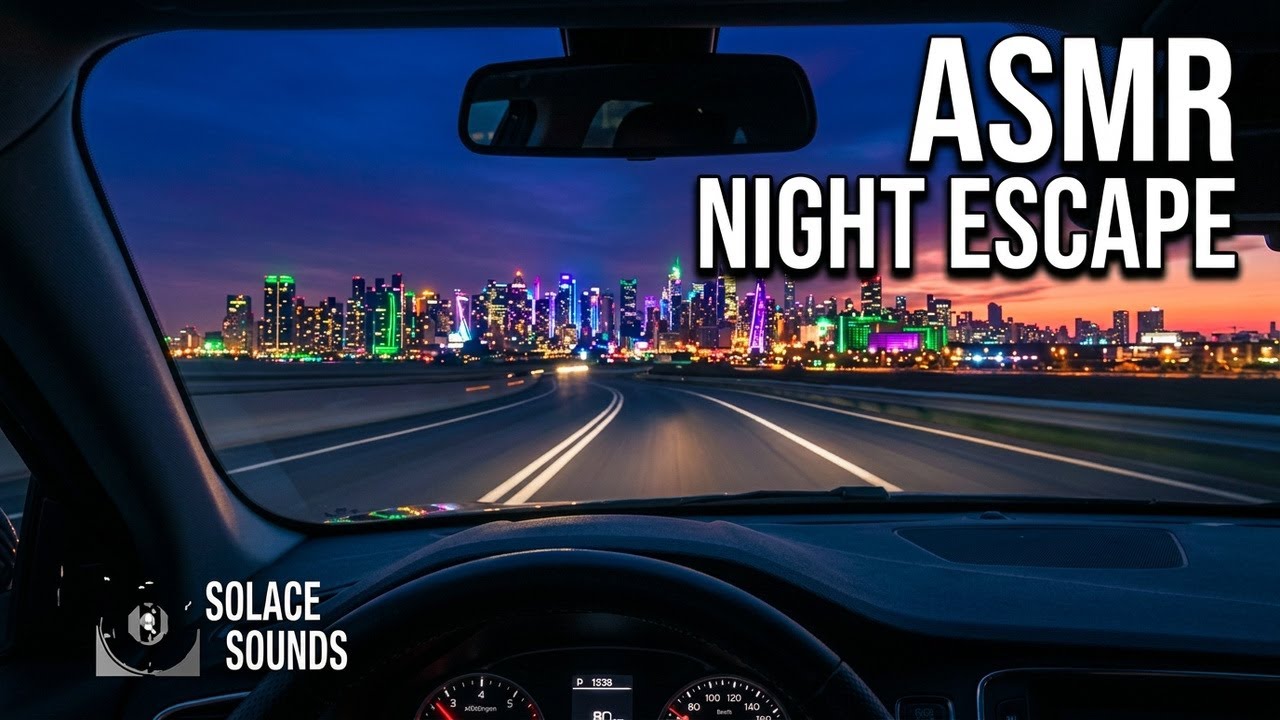 POV Night Drive ASMR | Dusk Highway to City Glow