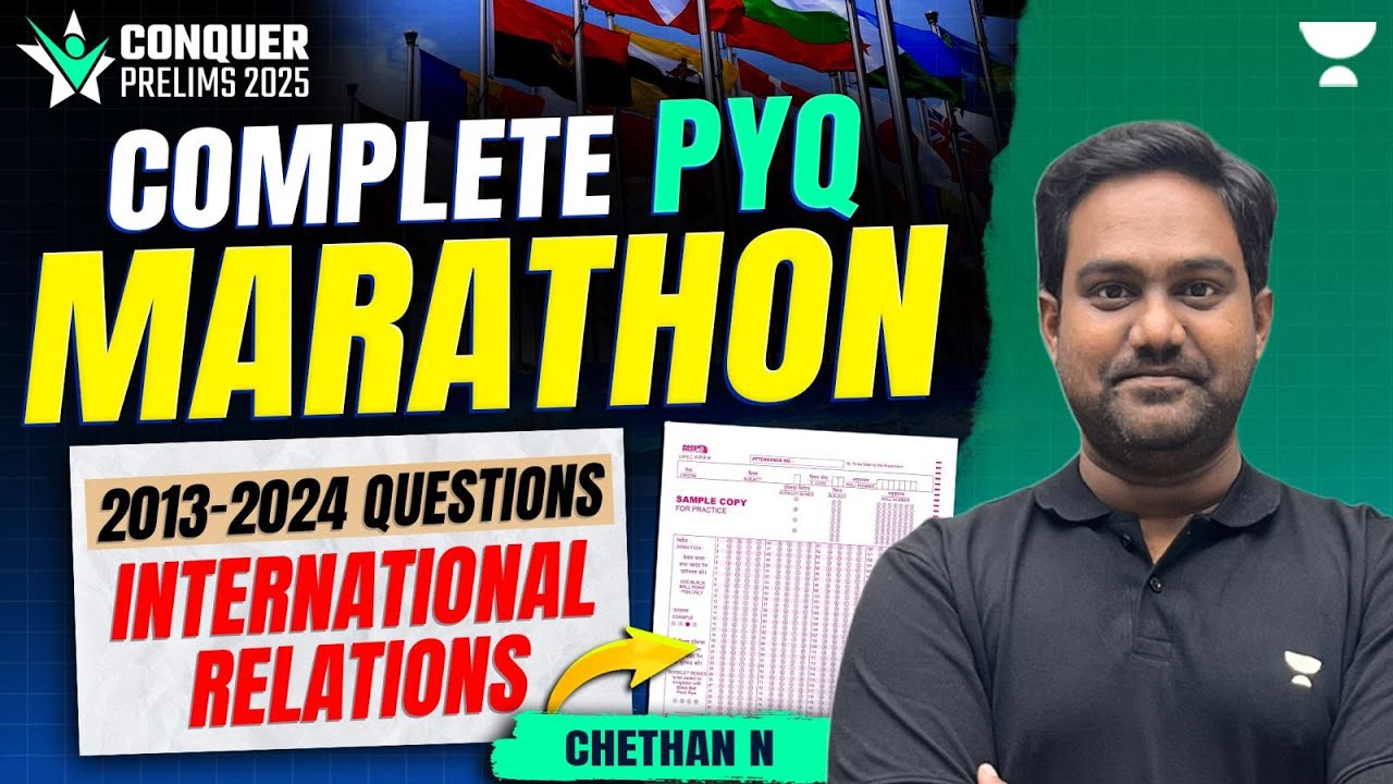 Complete Last 10 Years International Relations PYQs : Topic Wise | UPSC Prelims 2025 | Chethan N