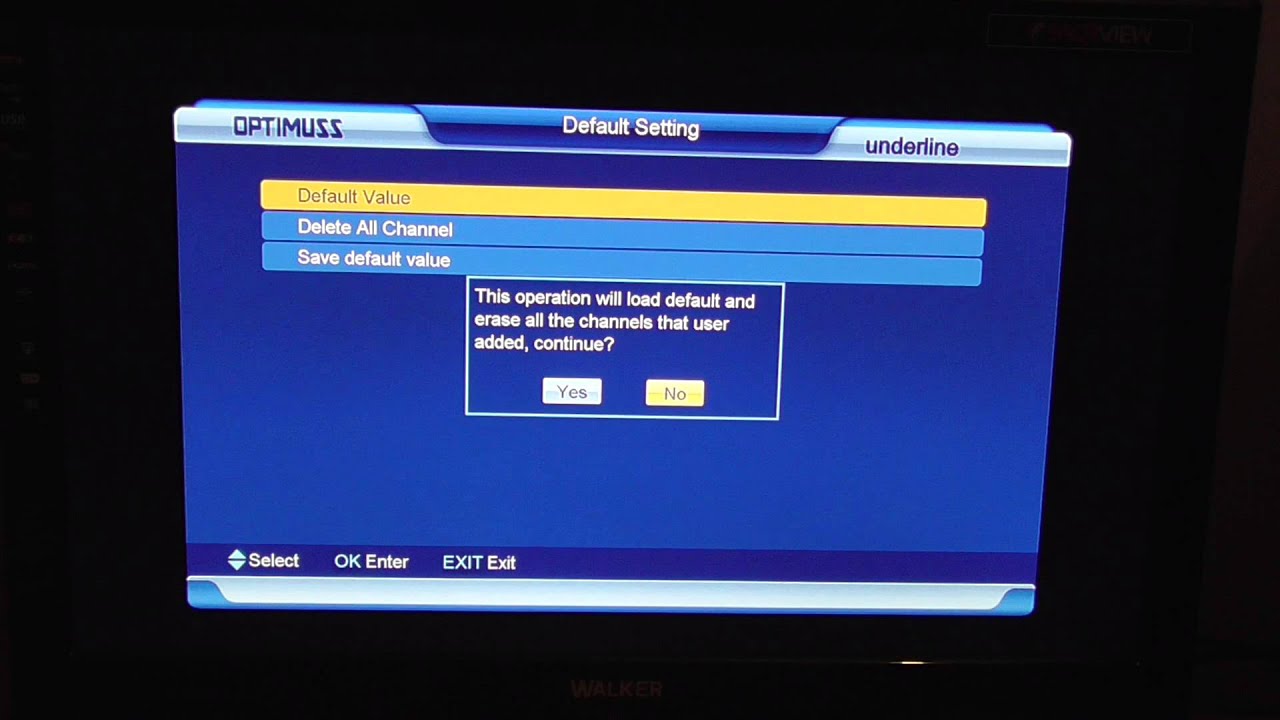 Edision Optimuss 3 in 1 Factory Reset
