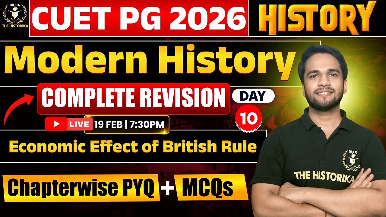 CUET PG 2026 MA HISTORY | Chapterwise MCQs Practice 10 | Economic Impact of British | BY BASANT SIR