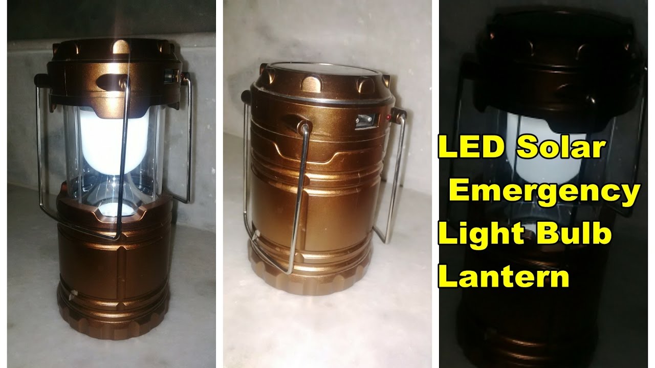 LED Solar Emergency Light Bulb Lantern Unboxing