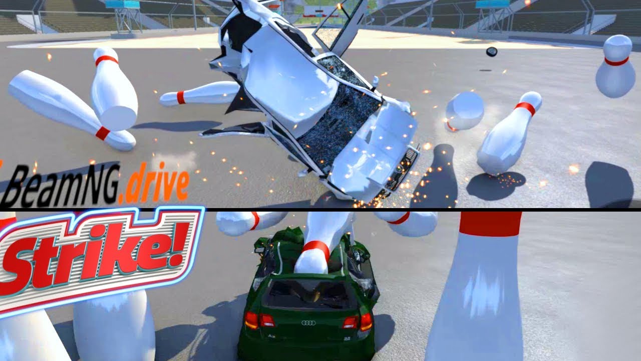 CRASH TEST Auto Reali: BOWLING - BeamNG Drive