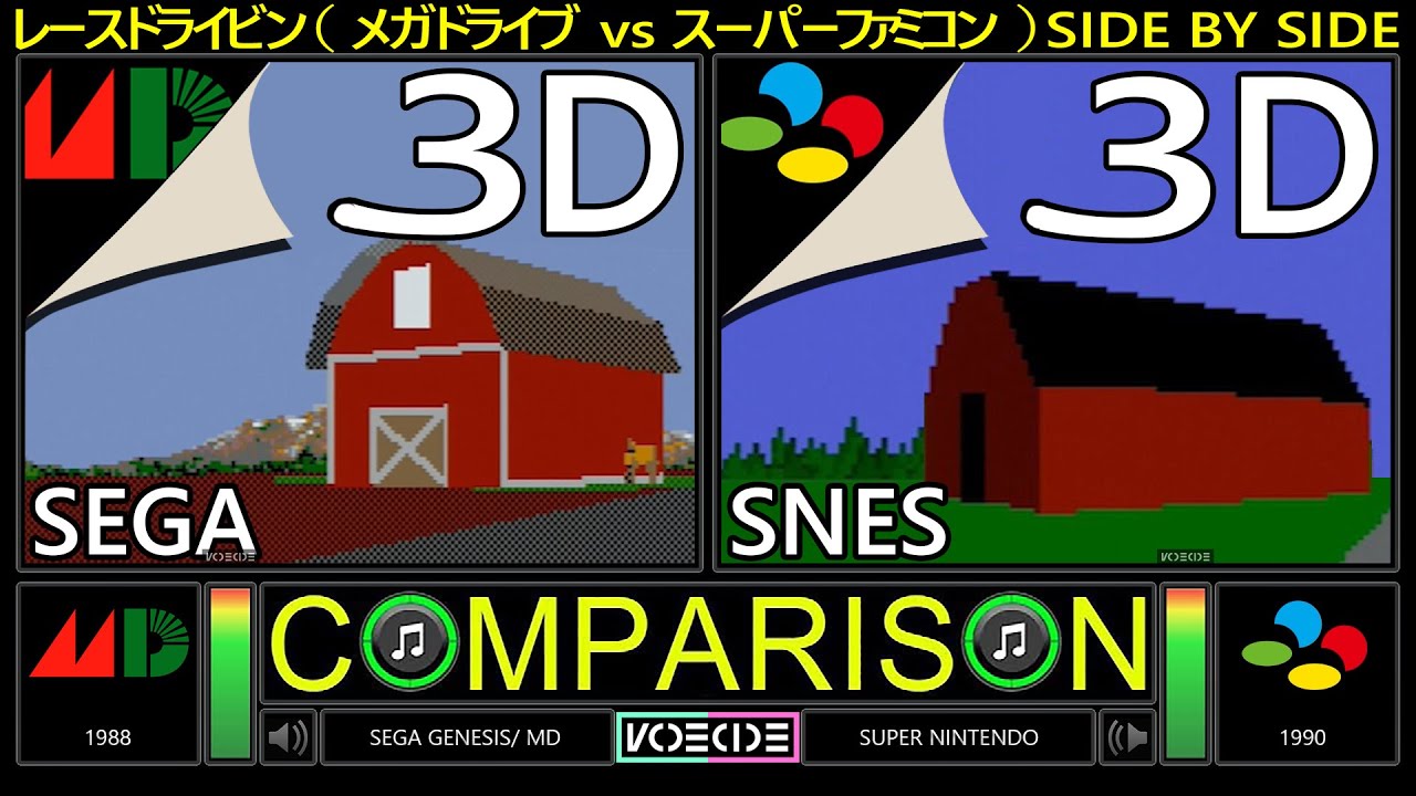Race Drivin' (Sega Genesis vs SNES) Side by Side Comparison | VCDECIDE
