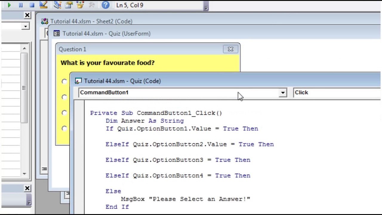 Excel 2010 VBA Tutorial 45   Userforms   Option Buttons