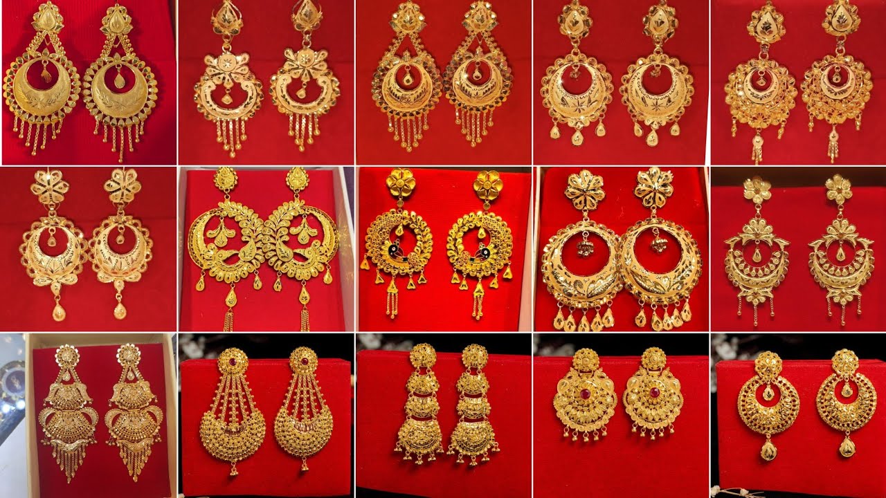 Latest Gold earrings designs with weight & Price / Kanbala kaner dul /Sonar Kaner Dul ||