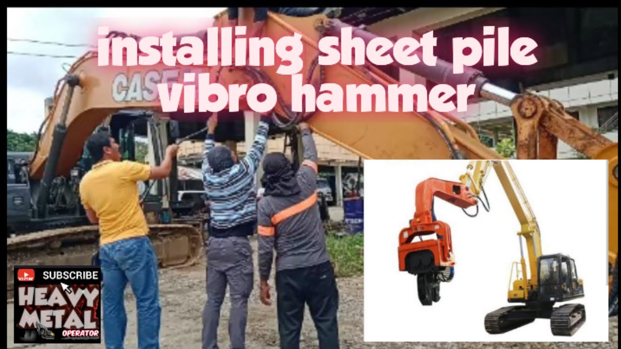paano mag kabit ng vibro hammer, sheet pile vibro hammer installation