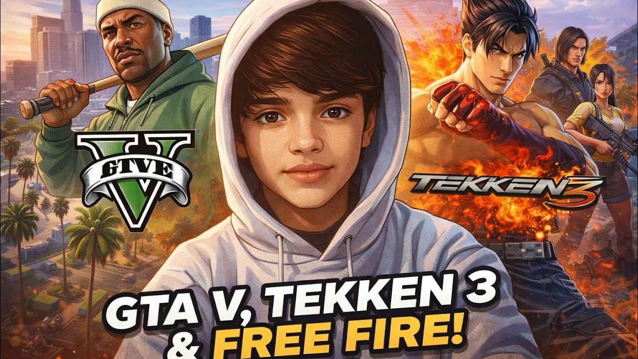 IAM Play three  fsmous game like GTA SALANDRIAS,FREEFIRE,AndTEKKEN 3