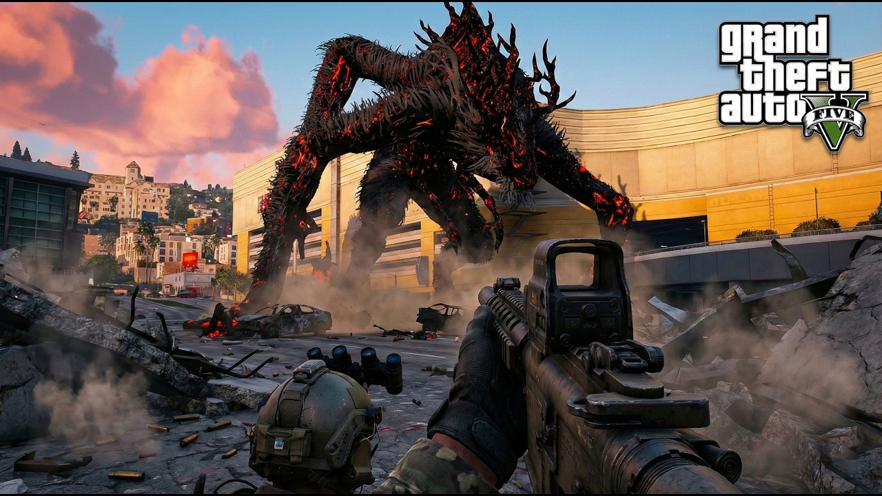 GTA 5 - Cleric M.U.T.O Attack The City | Godzilla Scripts