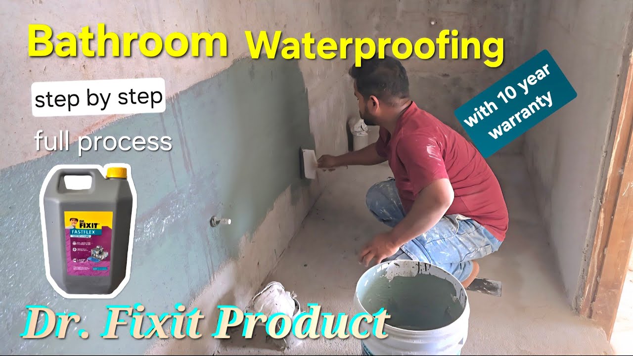 Bathroom waterproofing #dr. Fixit waterproof #fastflex waterproofing #interior wall waterproofing 