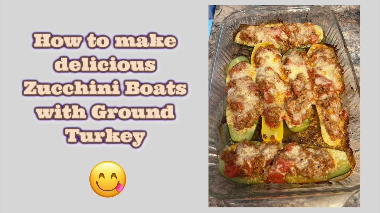 Healthy and Delicious Ground Turkey Zucchini Boats (Recipe Only)