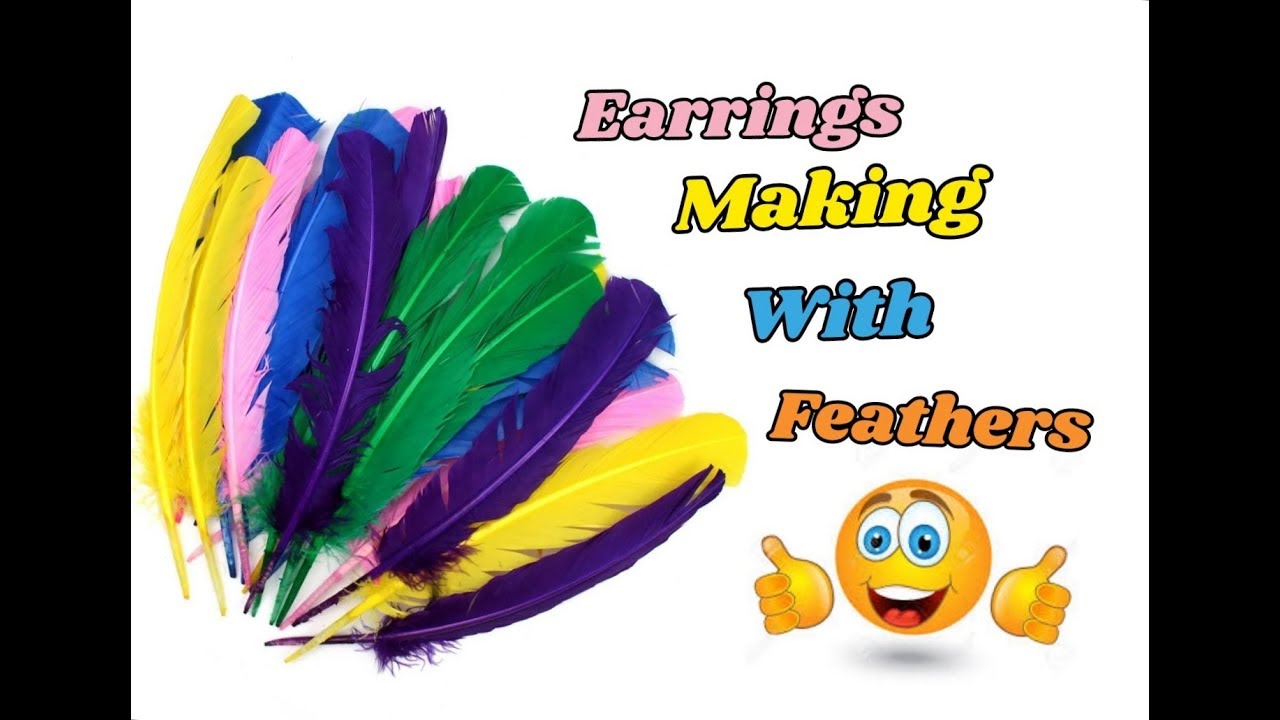 Designer Earrings making with feathers | Unique DIY Idea