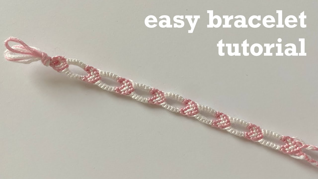 how to make easy bracelet | friendship bracelet tutorial for beginners |heart chain bracelet pattern