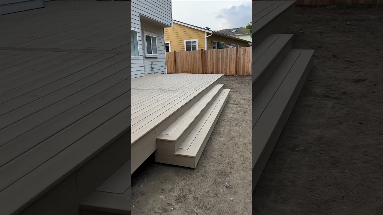 Deck stairs #decking #deckbuilding #diy #tool #deckremodel #trending #fyp