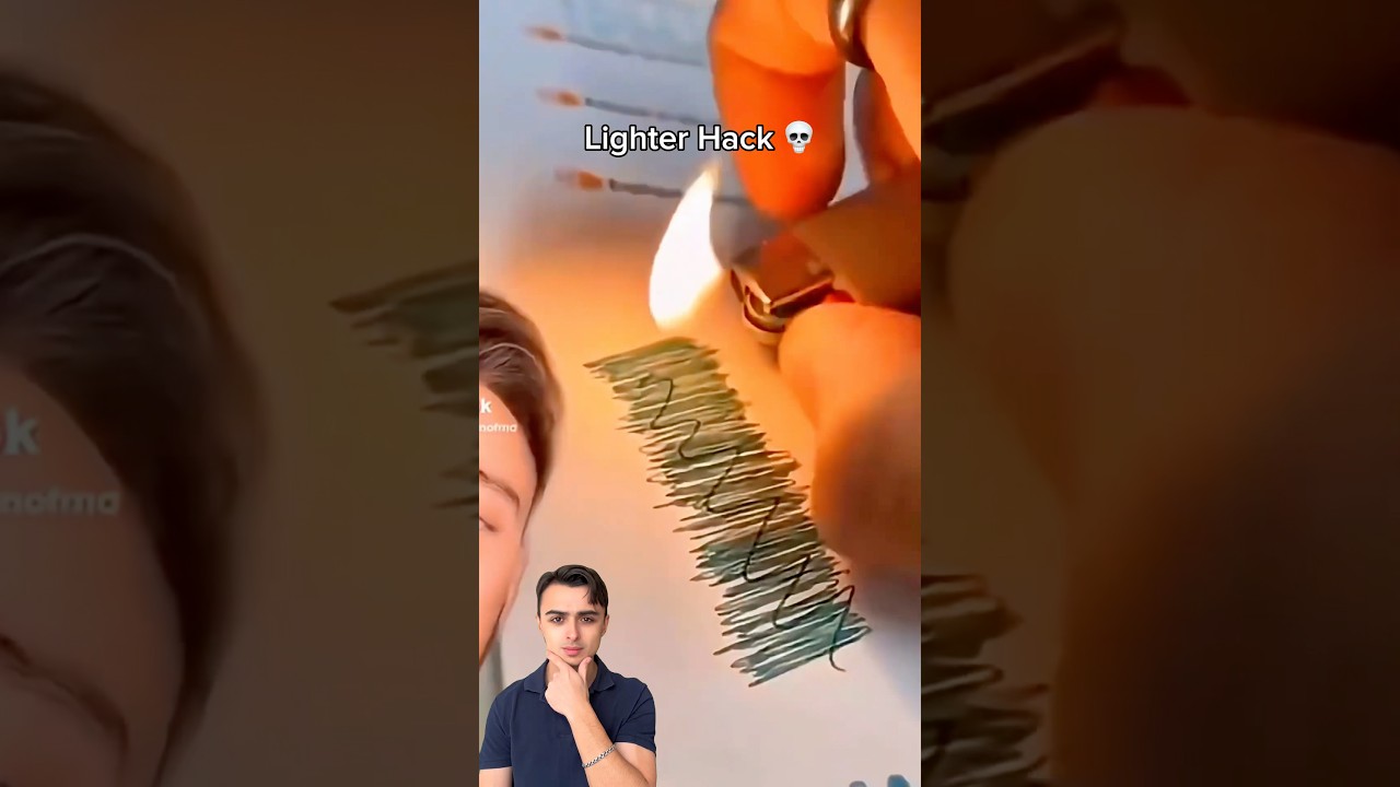 Erase Writing with a Lighter: Magic or Disaster? 🔥😱 #shorts #lifehacks #satisfying #drawing