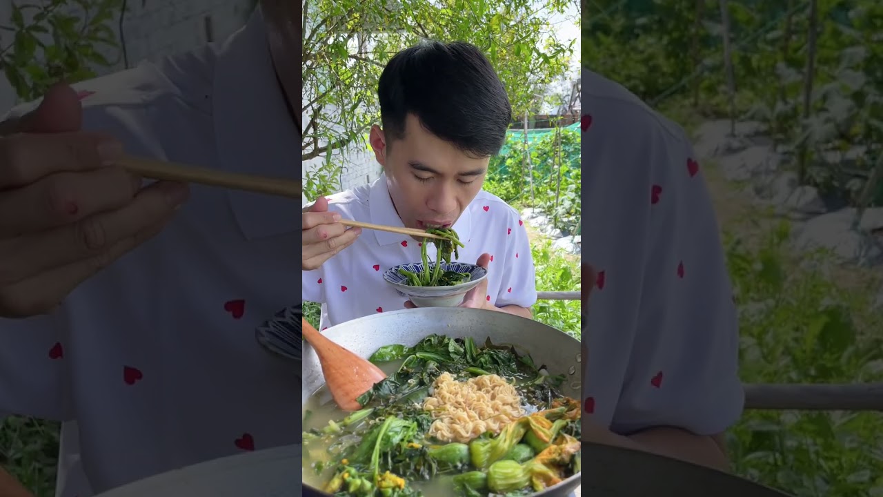 Ăn nồi lẫu cá lóc đồng toàn rau xanh