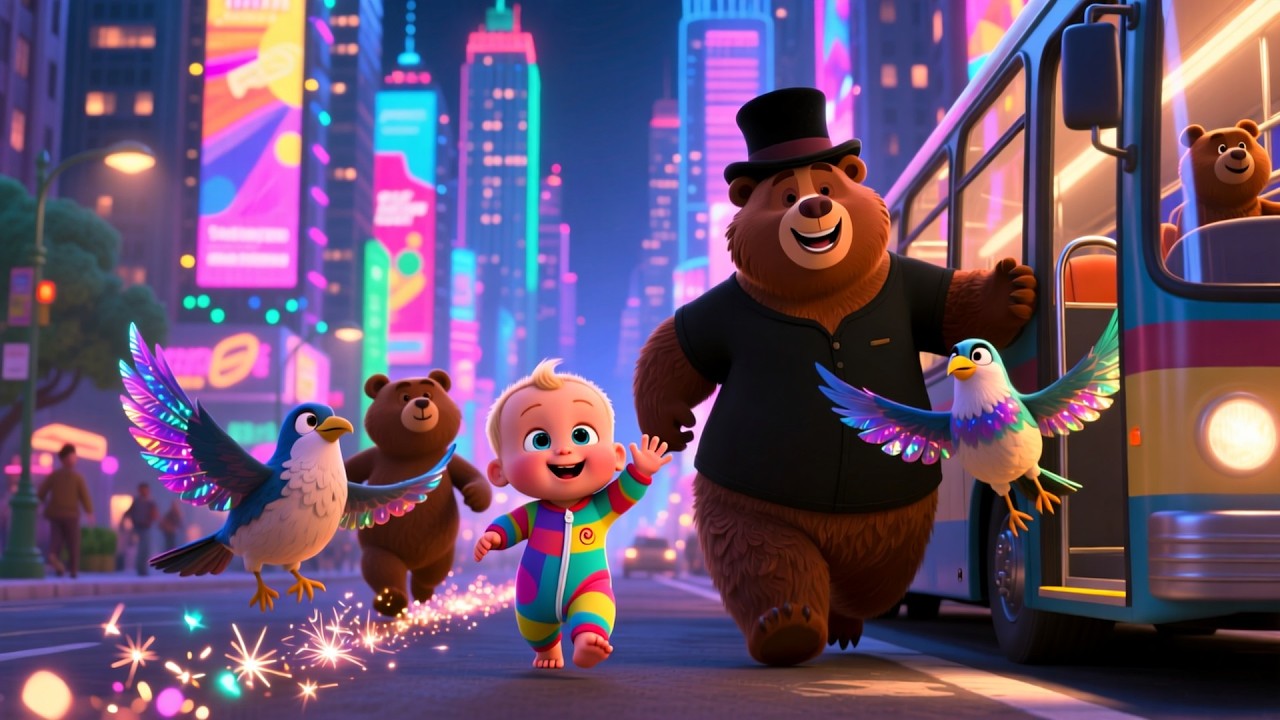 Times Square Lights At Night | Fun Kids Song for Toddlers | City Adventure Rhyme
