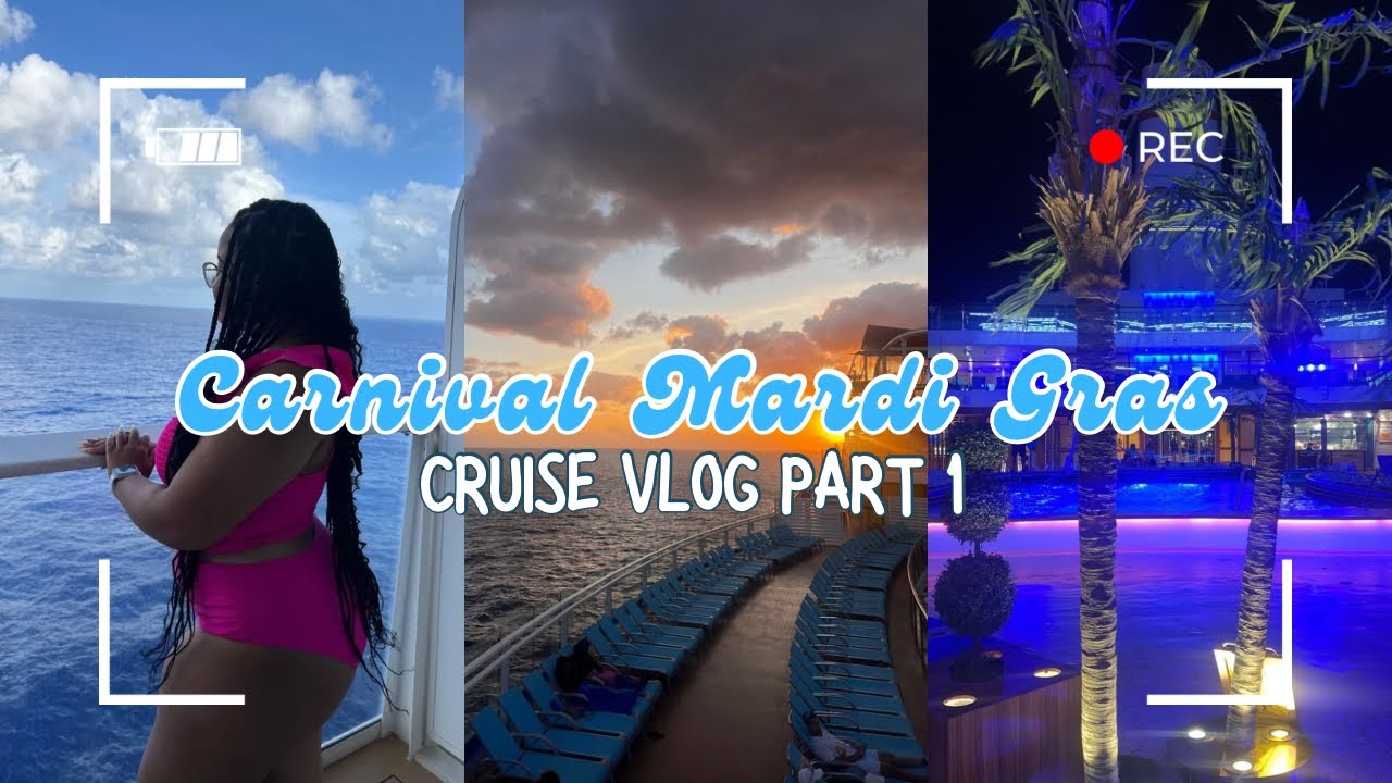 CARNIVAL MARDI GRAS CRUISE VLOG| PART 1| Food + Parties + Explore Ship
