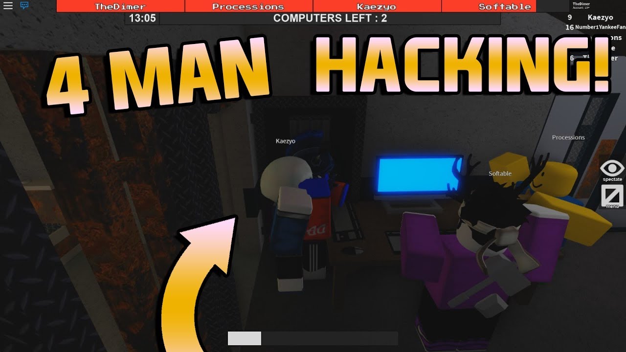 4 MAN HACKING! [Flee The Facility ROBLOX]