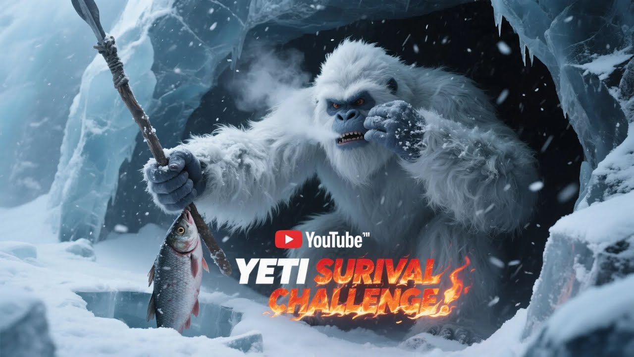Ultimate Yeti Survival Challenge: Snowstorm Escape, Cave Shelter, and Desperate Fishing