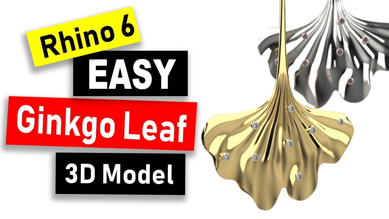 Ginkgo Leaf Earring 3D Model in Rhino 6: Jewelry CAD Design Tutorial #79