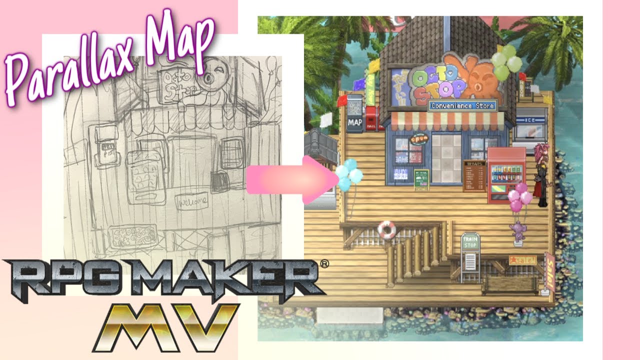 RPG Maker MV Parallax Map | Океан... Магазин? Я так понимаю???
