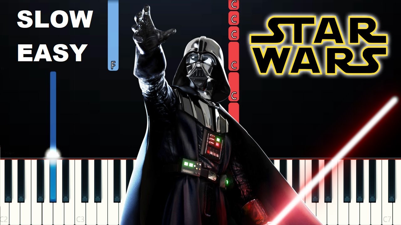 Star Wars Main Theme (SLOW EASY PIANO TUTORIAL)