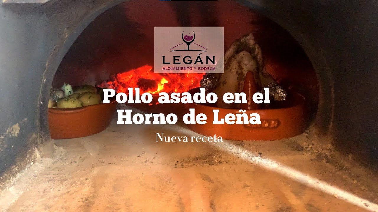 Nueva receta, pollo asado en el horno de leña