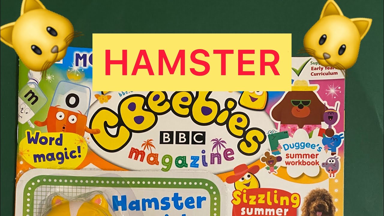 CBEEBIES MAGAZINE (HAMSTER SQUISHY + PET PACK CARDS)  🐹 😃🐹🐹