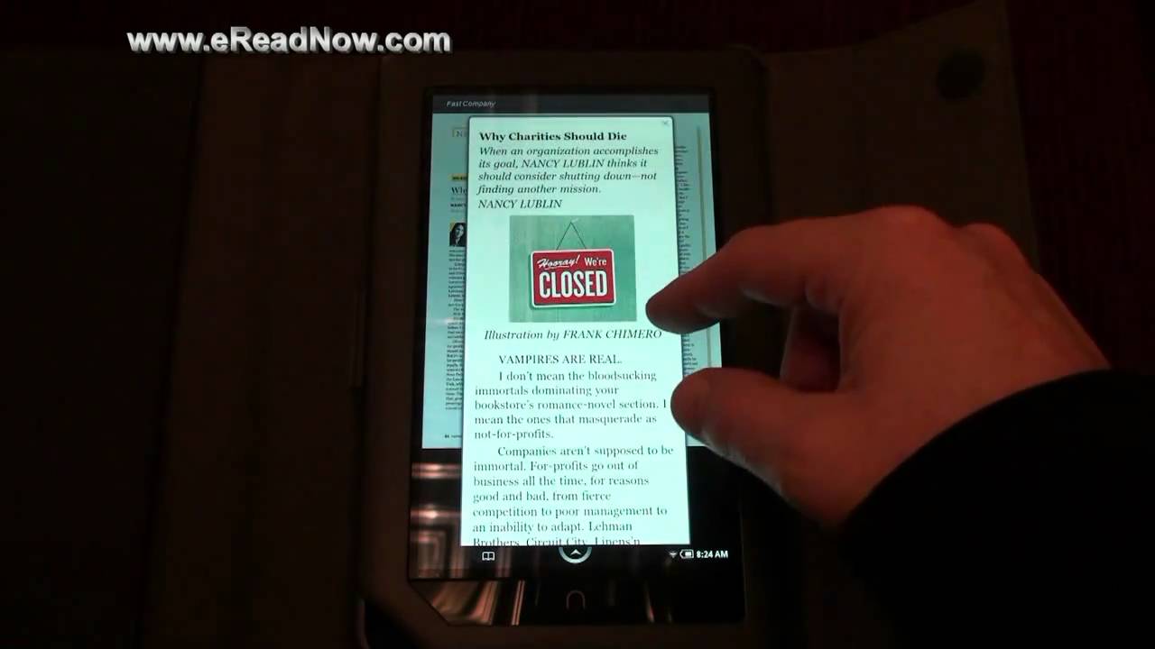 Faster Magazine Article Reading using Nook Color